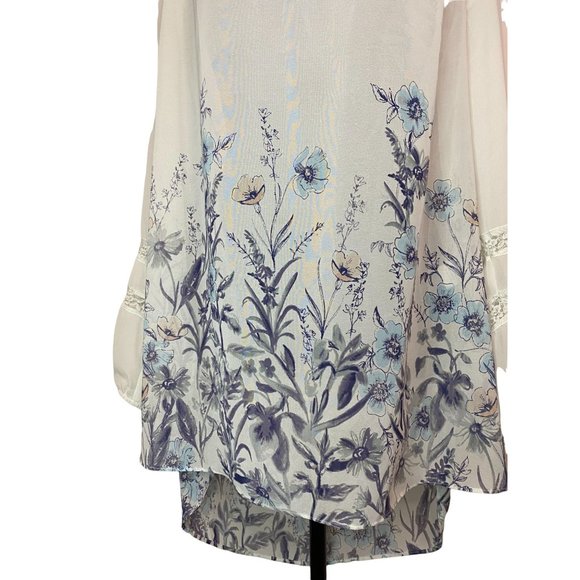 Lauren Conrad Women's Tunic Top, Size Large, Long Sleeve with Lace - Picture 3 of 8